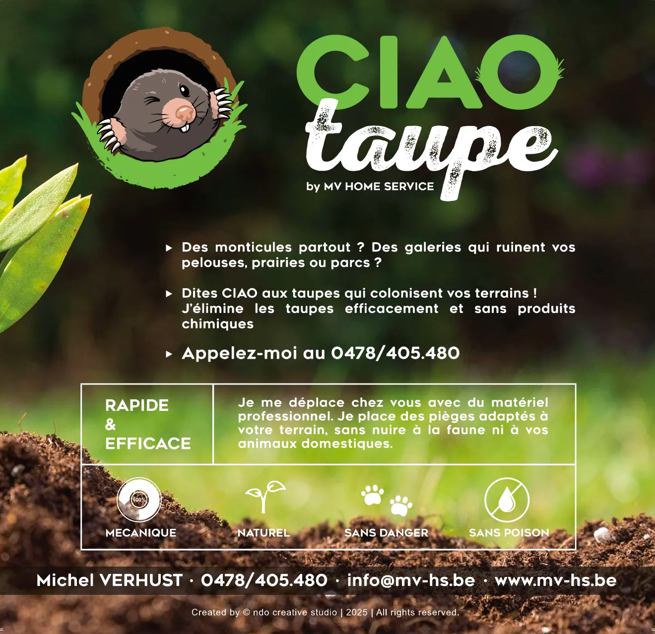 CIAO Taupe - Service de lutte contre les taupes
